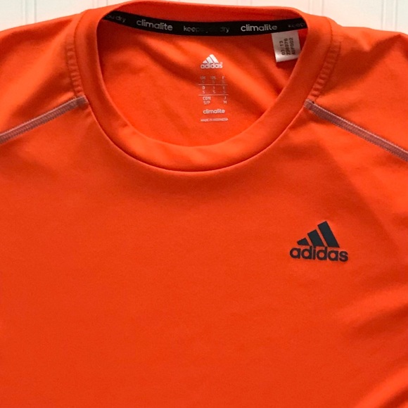 ADIDAS Orange & Grey Short Sleeve Running Shirt! S - Picture 2 of 6